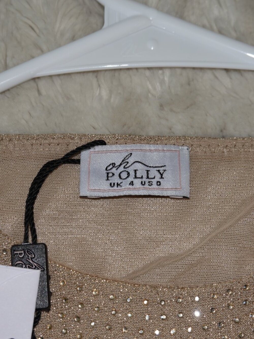 Oh Polly Gold Mini Dress Open Lower Back - Picture 4 of 6